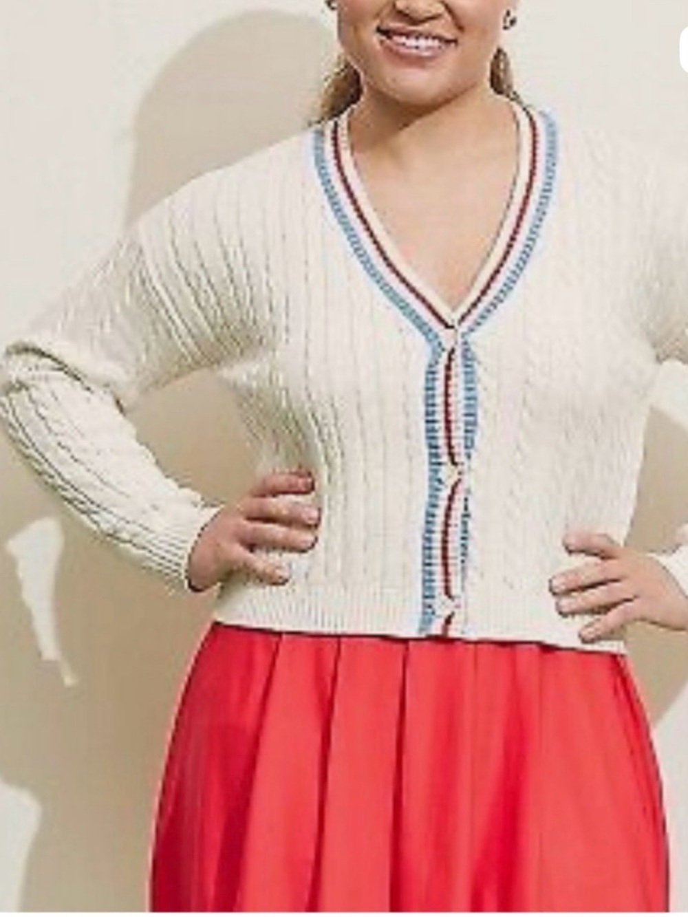 Prince x Target Pickleball Cable Knit Cardigan in Ivory